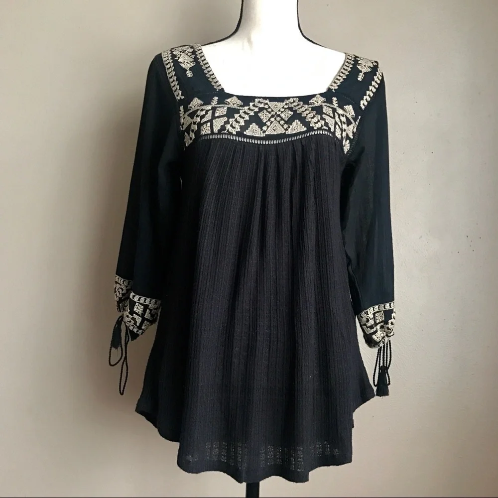 [Lucky Brand] Boho Black Shirt